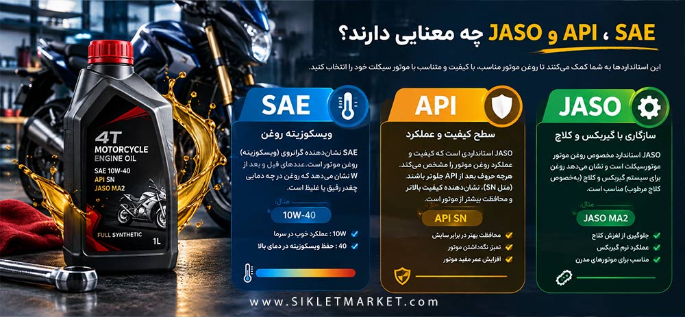 SAE، API و JASO چه معنایی دارند؟