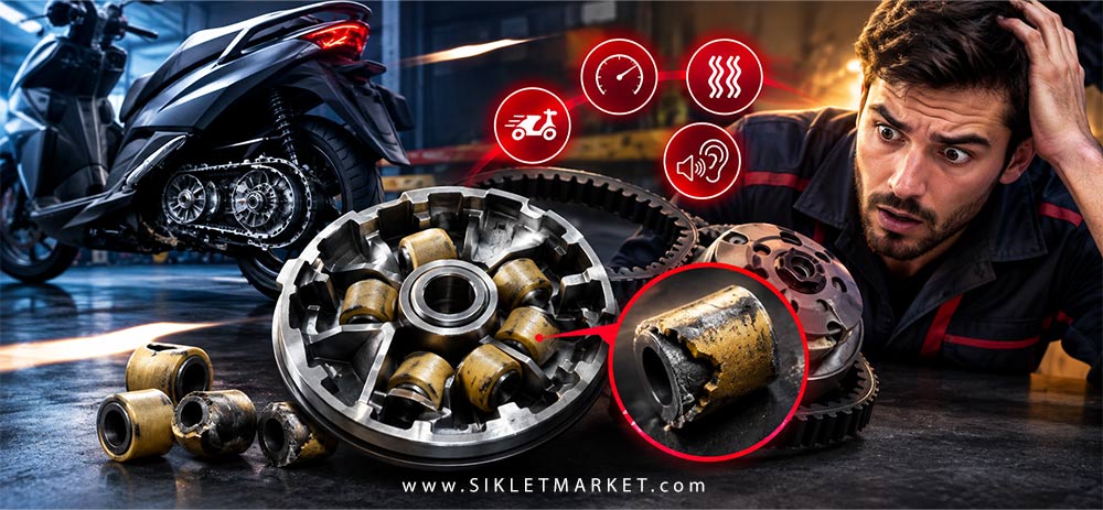 خرابی ساچمه کلاچ اسکوتر چه علائمی دارد؟ ۱۰ نشانه مهم خرابی ساچمه CVT